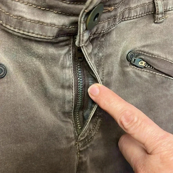 Peruvian Connection Motorcycle Pants Fossil‎ Brown Zip Ankles 2 Soft USA Made - Picture 5 of 7